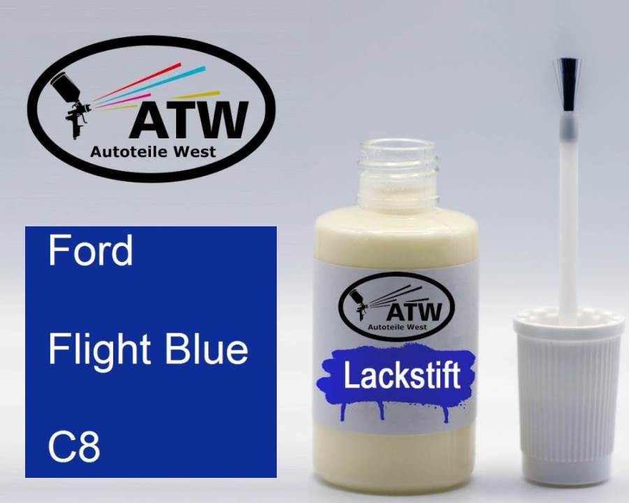 Ford, Flight Blue, C8: 20ml Lackstift, von ATW Autoteile West.